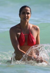 Padma Lakshmi Looks Hot in a Bikini on the Beach in Miami, Florida