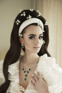 Lily Collins Sexy In Cartier Jewelry
