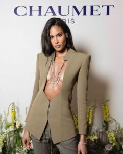 Cindy Bruna Braless At The Chaumet Dinner