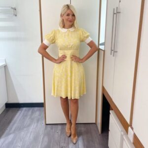 Holly Willoughby Sexy In Yellow Dress